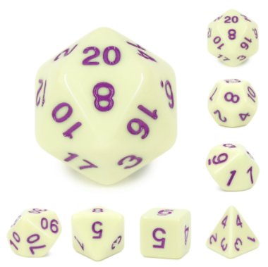 EGGSHELL ROSE OPAQUE POLY DICE SET (7)