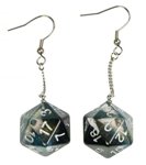 DICE EARRING - D20 - BLACK