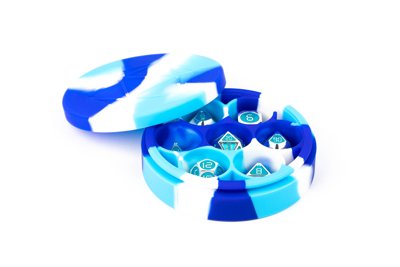 BLUE/WHITE/LIGHT BLUE SILICONE DICE CASE