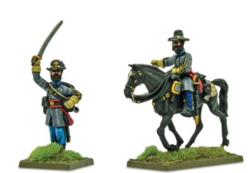 CONFEDERATE OFFICERS ADVANCING (FOOT AND MOUNTED) B