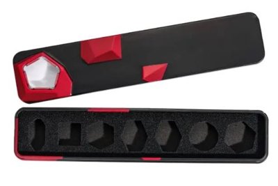 BLACK/RED METAL DICE BOX - RECTANGLE