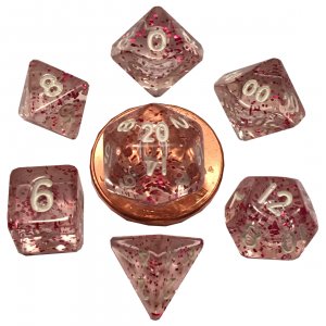 ETHEREAL LIGHT PURPLE W/WHTE MINI POLY DICE SET (7)