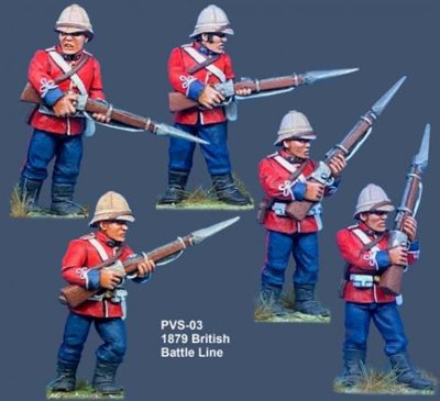 1879 BRITISH BATTLE LINE, PITH HELMETS